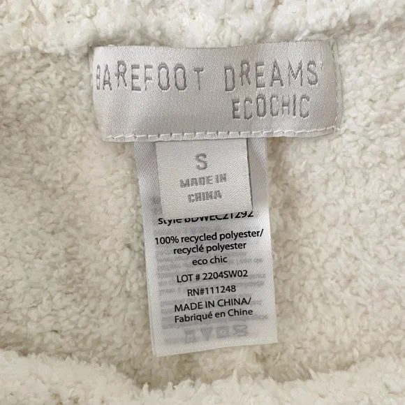 Barefoot Dreams Eco CozyChic Hoodie Lounge Shorts Almond womens small ivory cozy - Picture 4 of 5